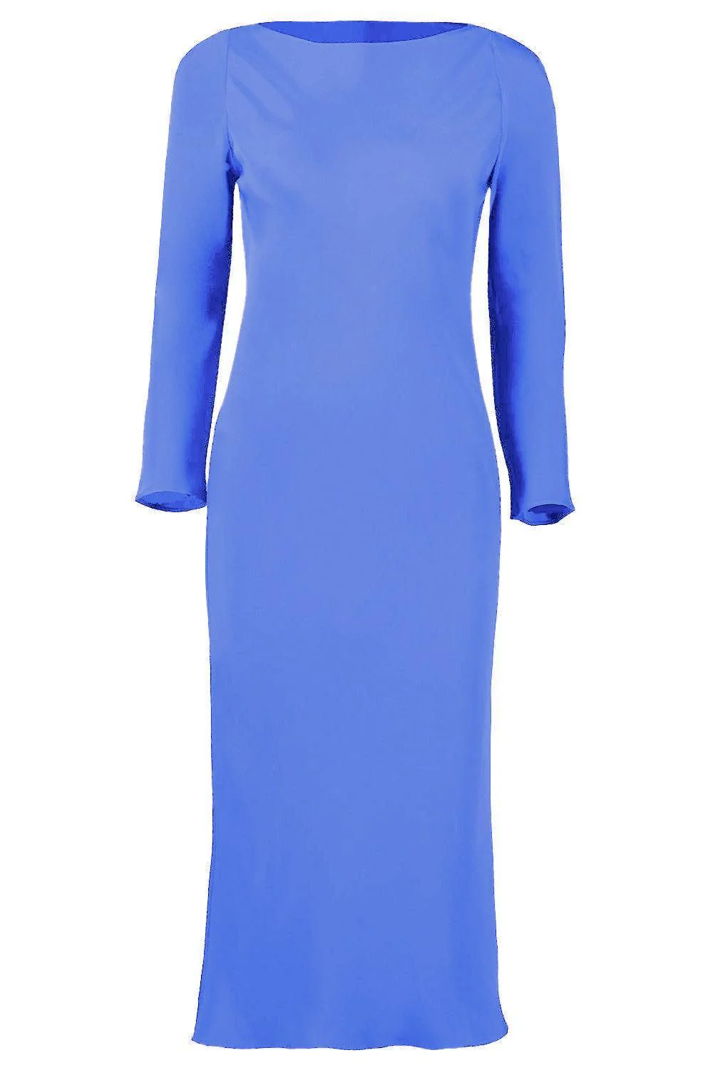 Long Sleeve Midi Dress - Medium Blue