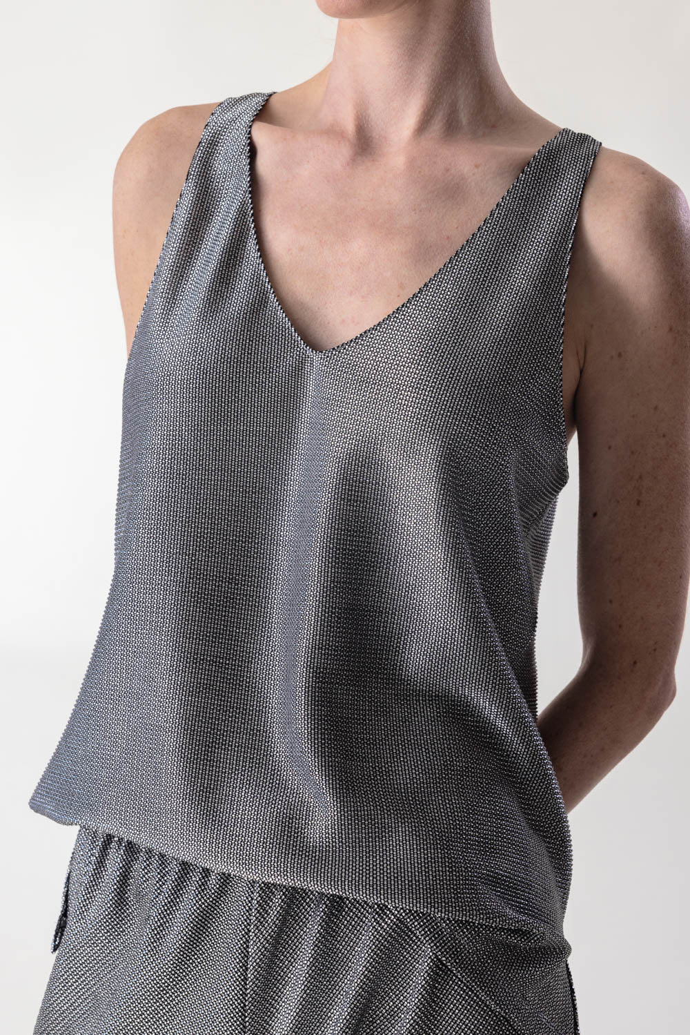 Sleeveless Tank - Silver Mesh - Image 3