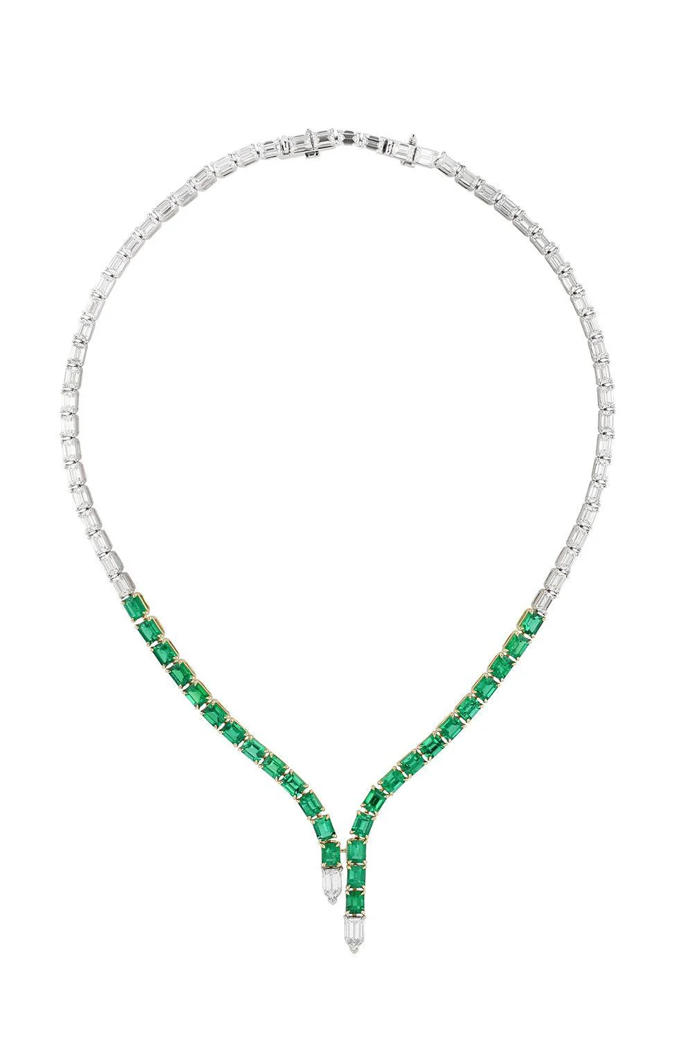Emerald Diamond Bullet Bolero Necklace