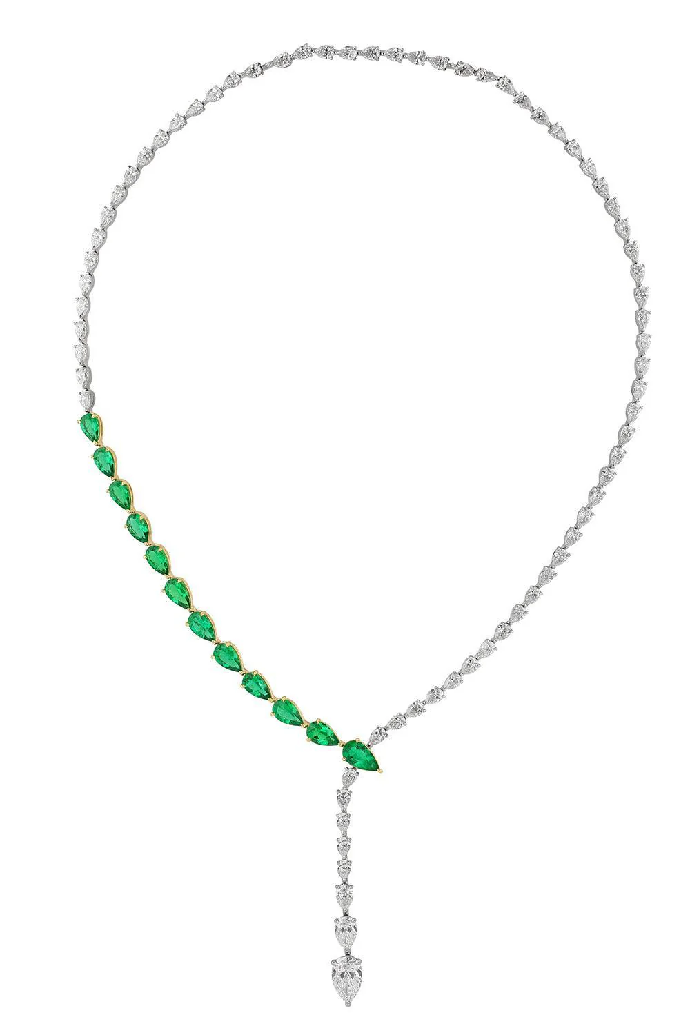 Emerald Diamond Serpent Necklace