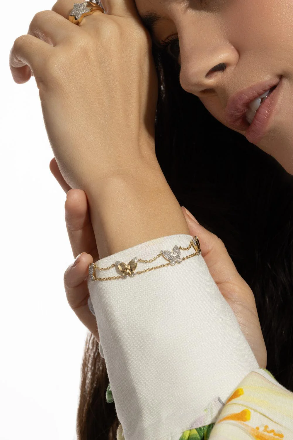Five Station Alternating Butterfly Bracelet - Image 4