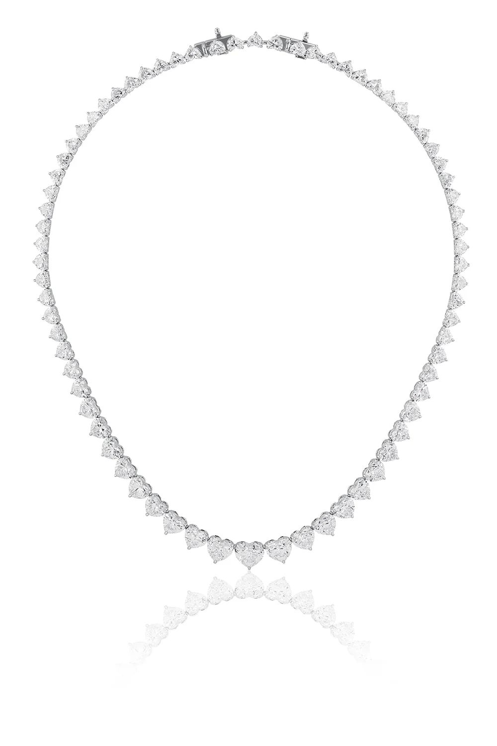 Heart Diamond Graduated Riviera Necklace