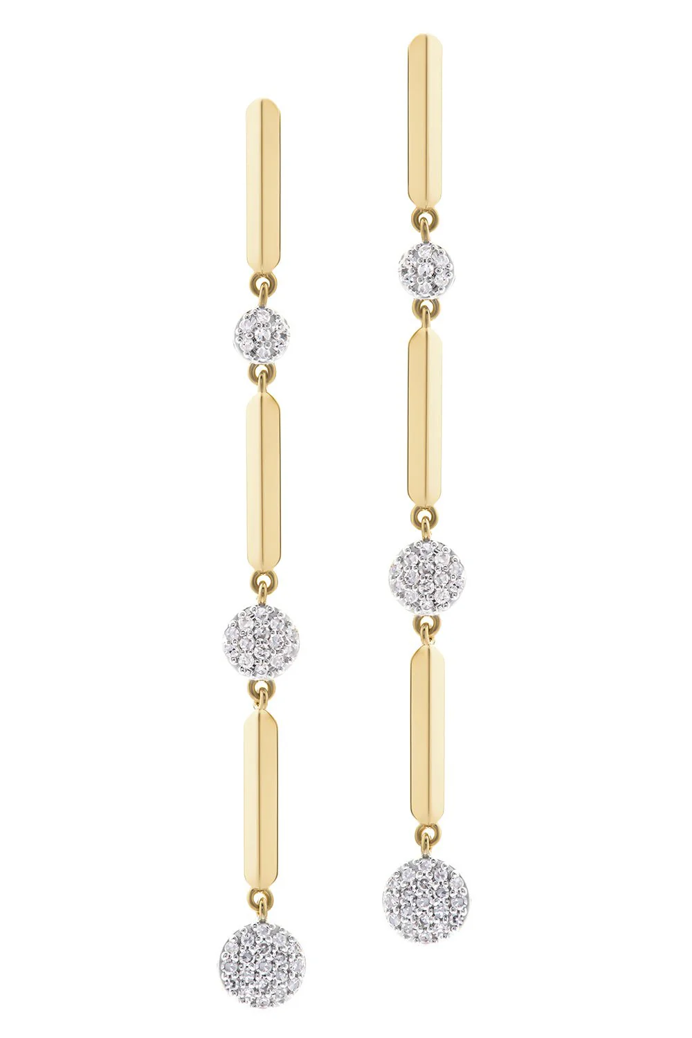 Knife Edge Triple Graduating Infinity Drop Earrings