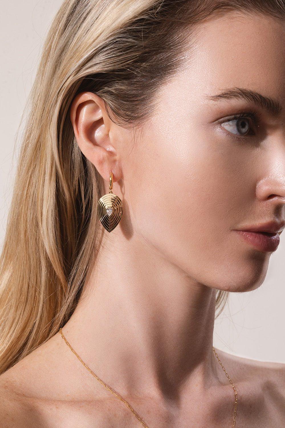 Large Pear Stories Huggie Earrings - Image 3