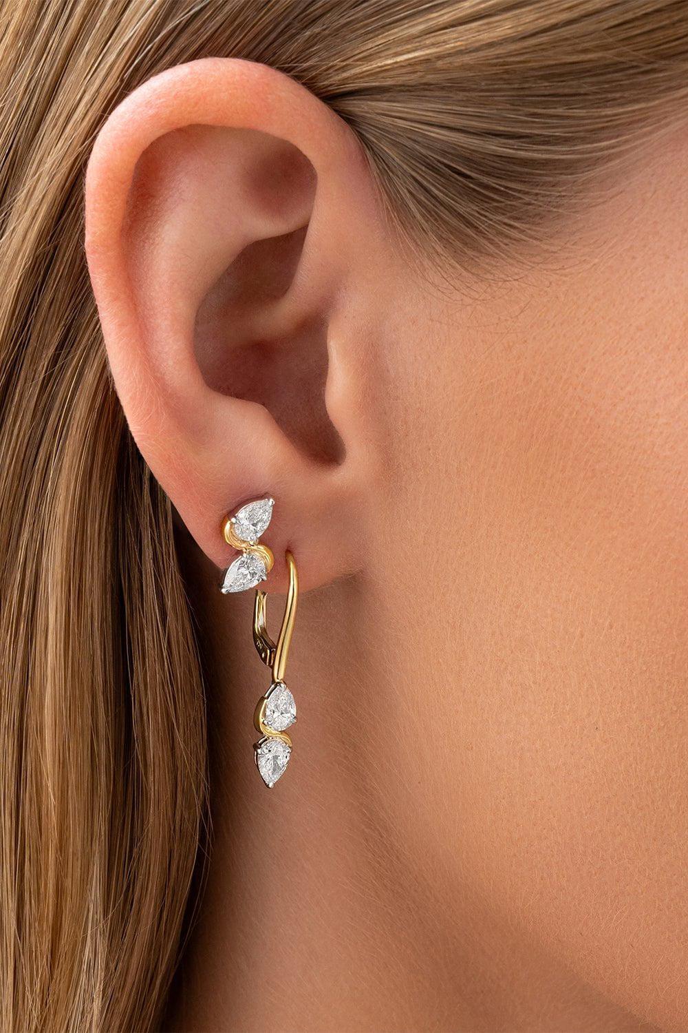 One of One Double Pear Cuddle Leverback Earrings - Image 2