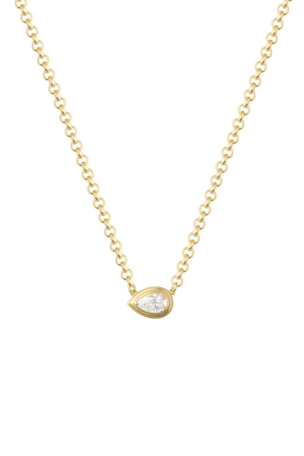 One of One East-West Pear Necklace