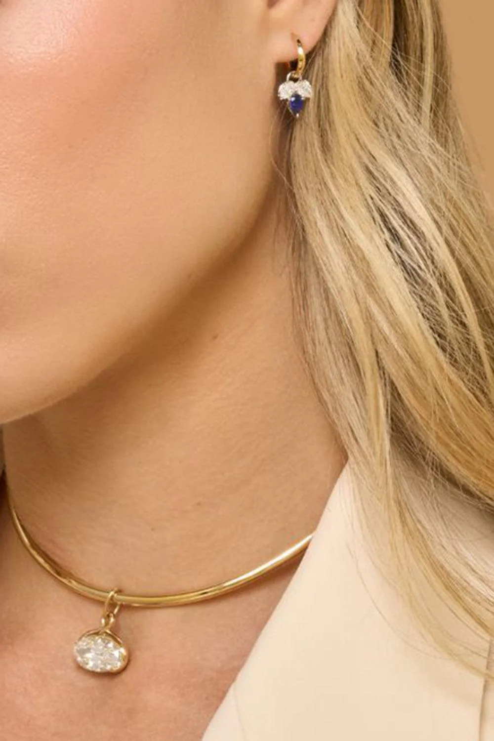 Oval Diamond Twist Necklace - Image 4