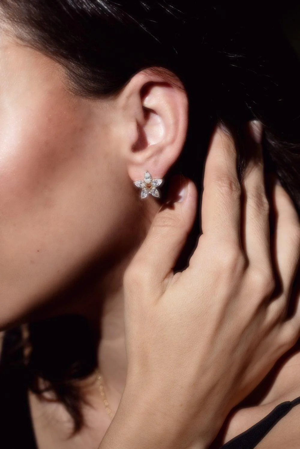 Pear Flower Stud Earrings - Image 2