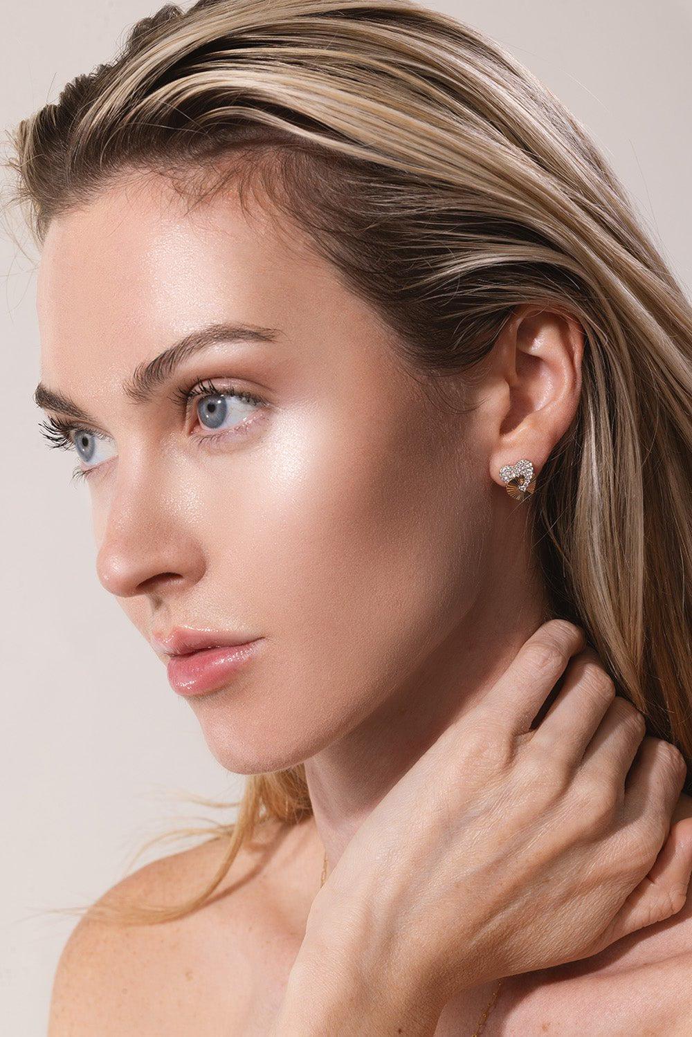 Small Aura Interlocking Heart Stud Earrings - Image 2