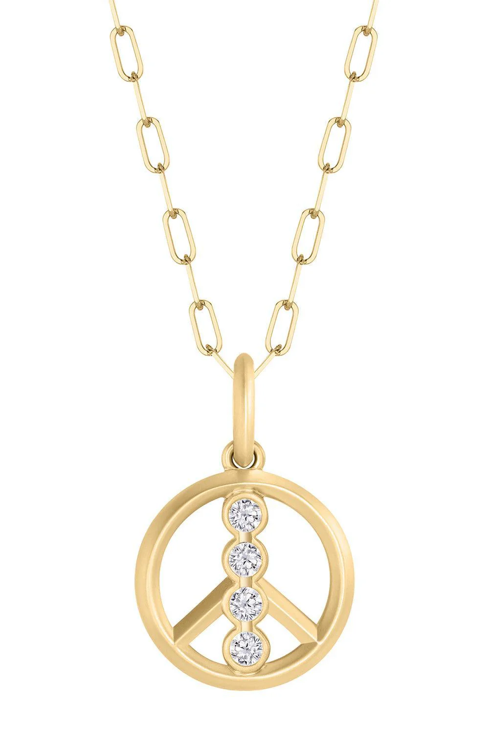Small Matte Peace Sign Necklace