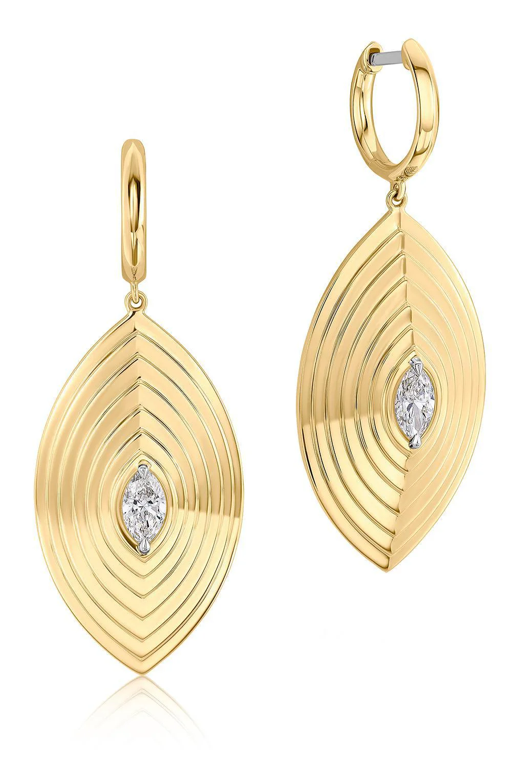 Stories Marquise Diamond Huggie Earrings