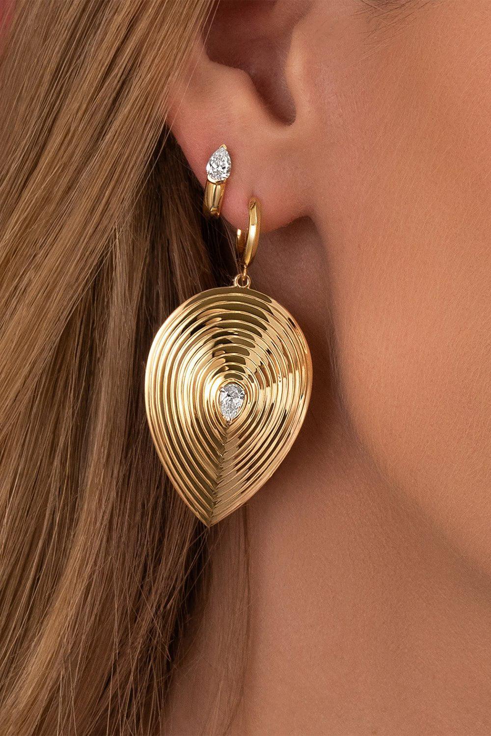 XL Pear Stories Huggie Earrings - Image 2