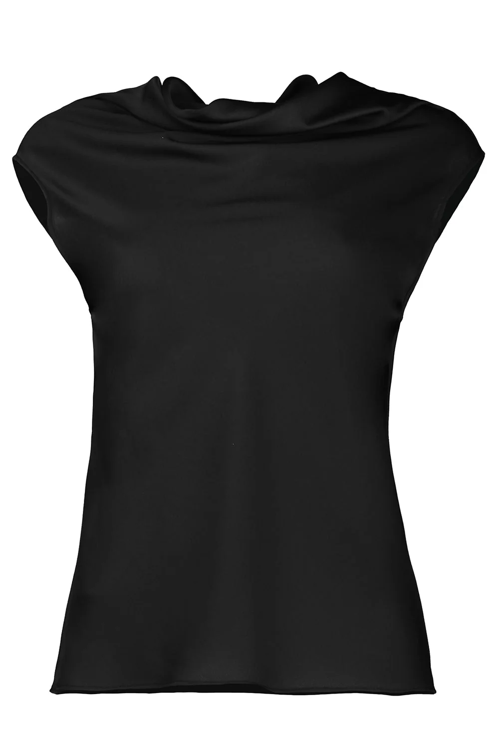 Fluid Cowl Neck Sleeveless Top - Black