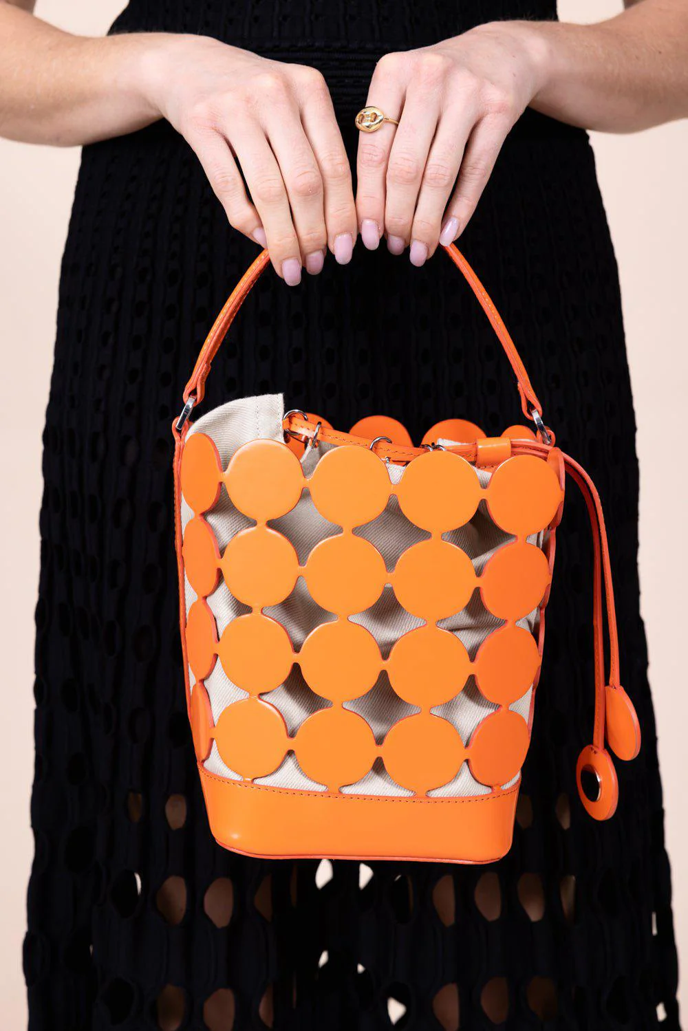 Small Bulles Bucket Bag - Orange Sand - Image 4