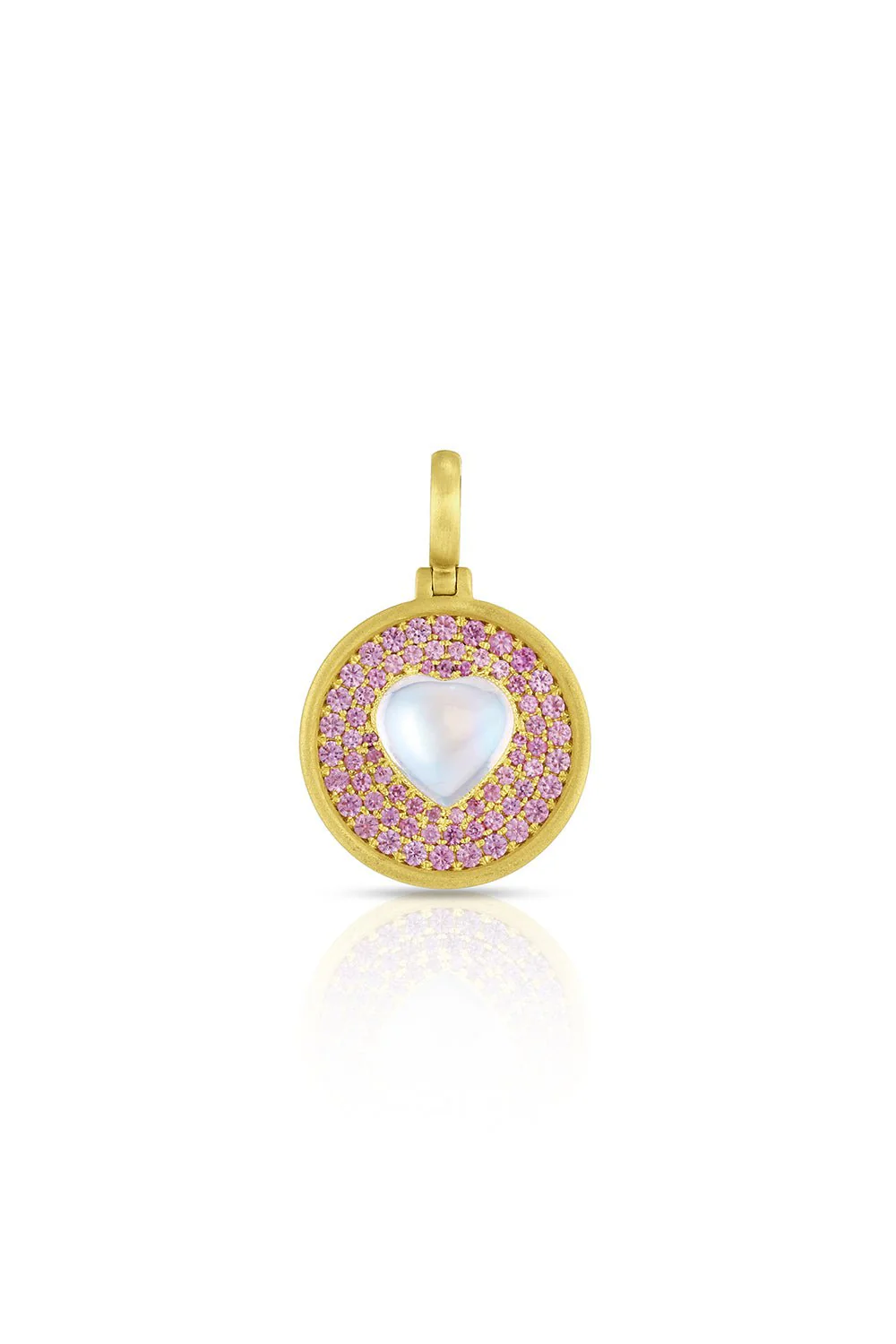 Pink Sapphire Heart Moonstone Amani Small Pendant