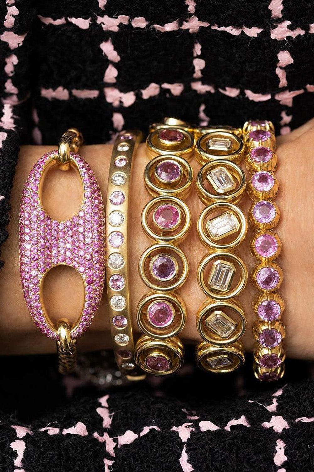 Pink Sapphire Nautical Link Bracelet - Image 2