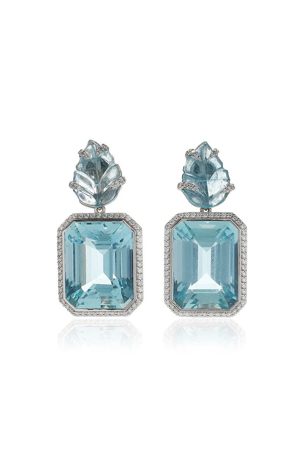 Aquamarine Diamond Drop Earrings