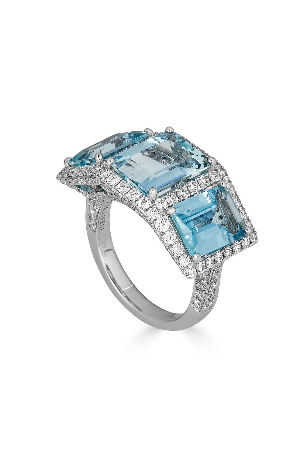 Aquamarine Diamond Ring - Image 6