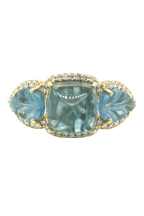 Aquamarine Sugarloaf Ring