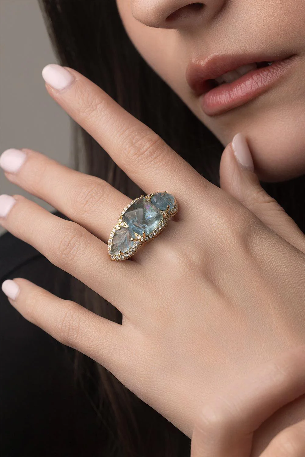Aquamarine Sugarloaf Ring - Image 4