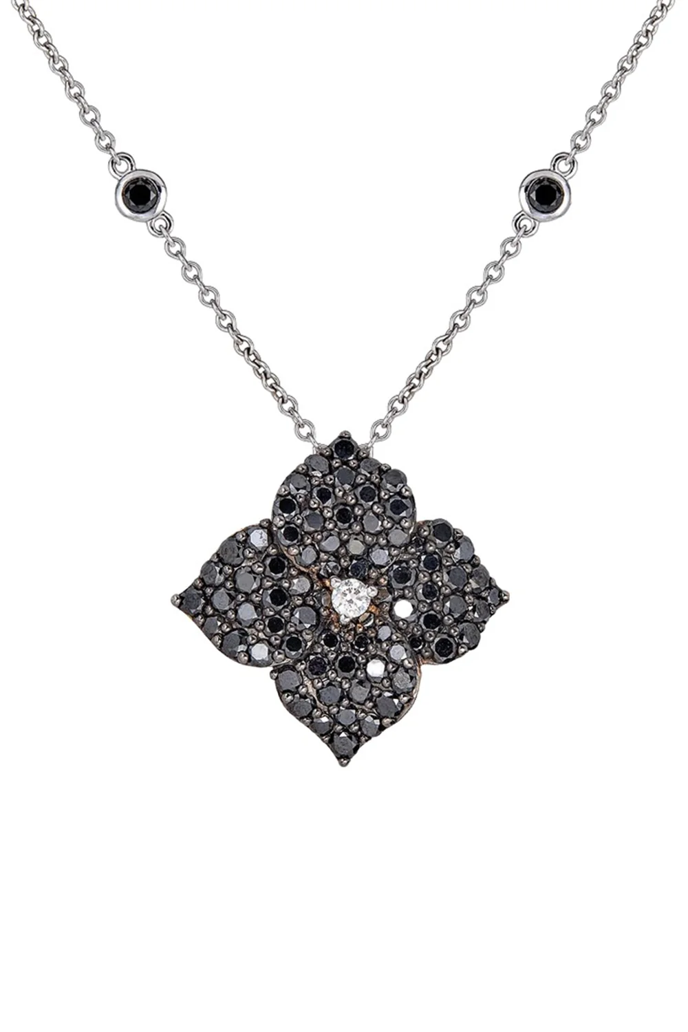 Black Diamond Large Flower Necklace