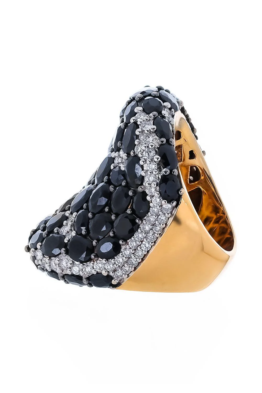 Black Sapphire White Diamond Ring - Image 5