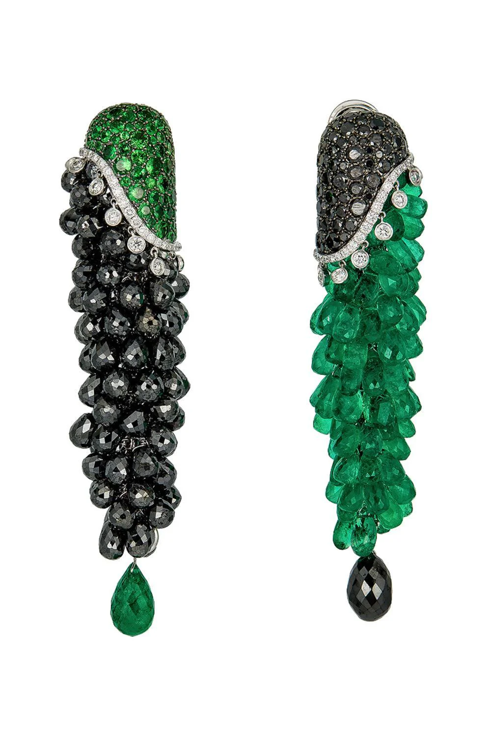 Black White Diamond Brio Earrings