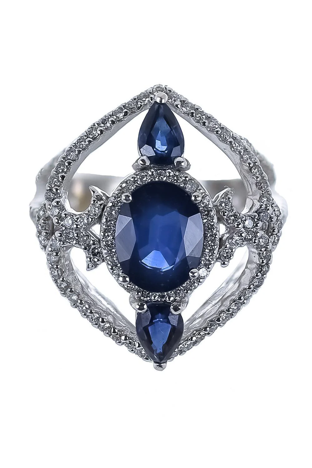 Blue Sapphire Diamond Ring