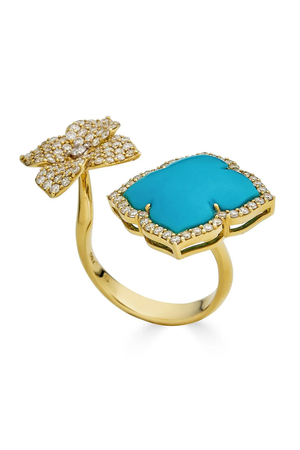 Capri Turquoise Double Flower Ring - Image 5