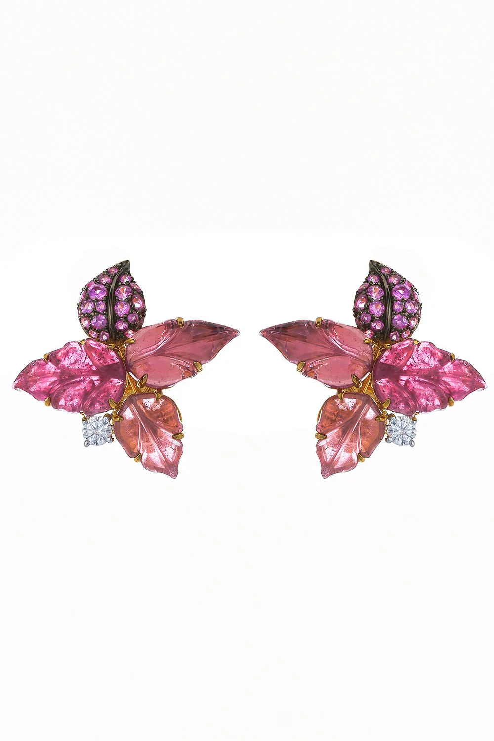 Carved Leaf Stud Earrings