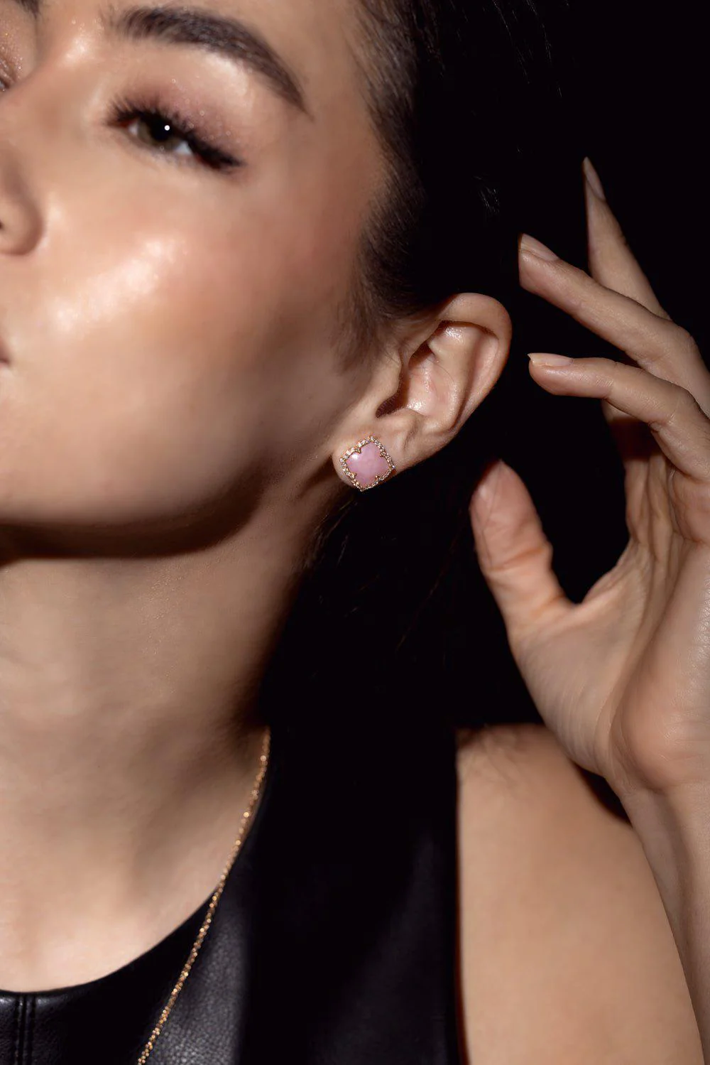 Carved Opal Stud Earrings - Image 2