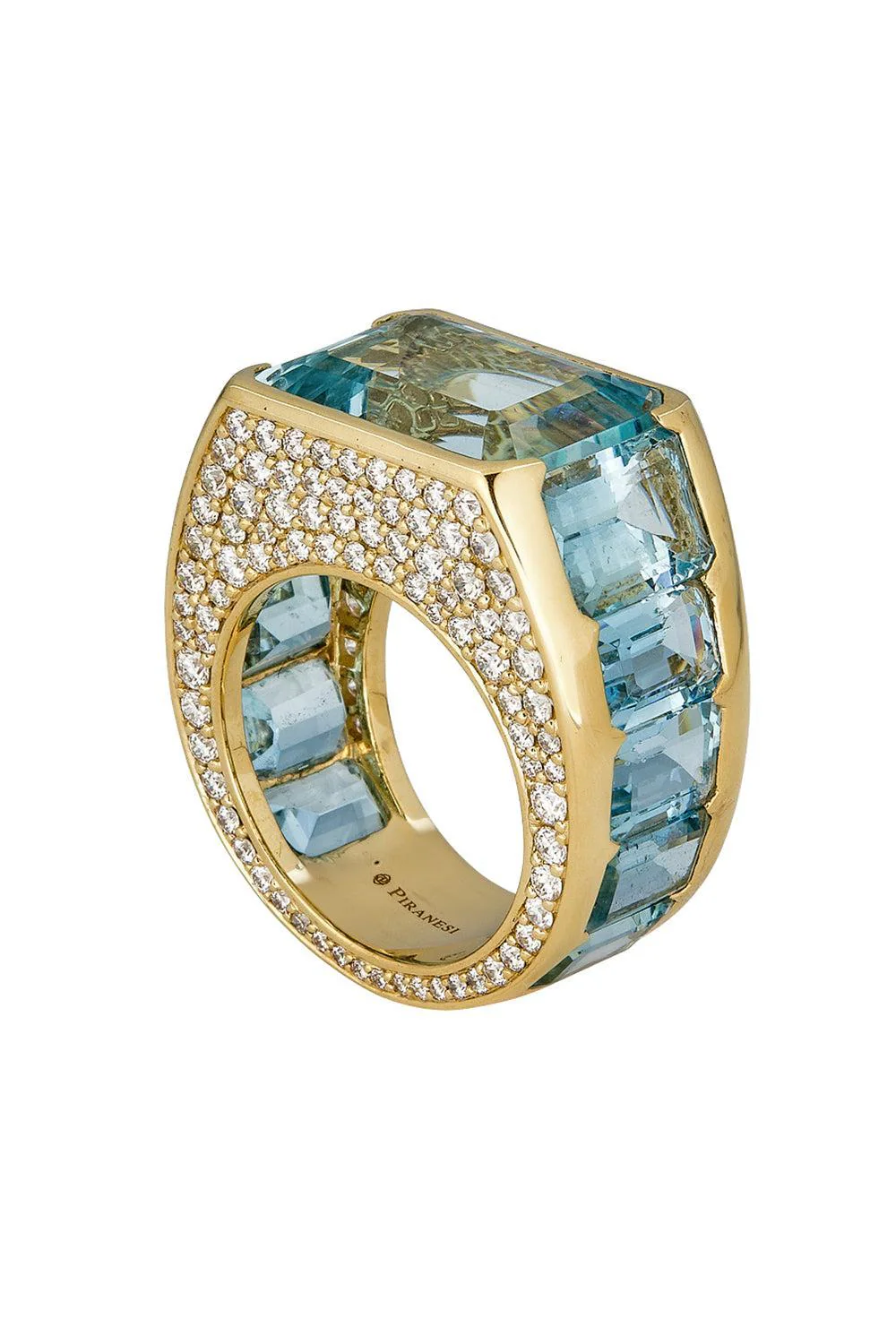 Diamond Aquamarine Ring