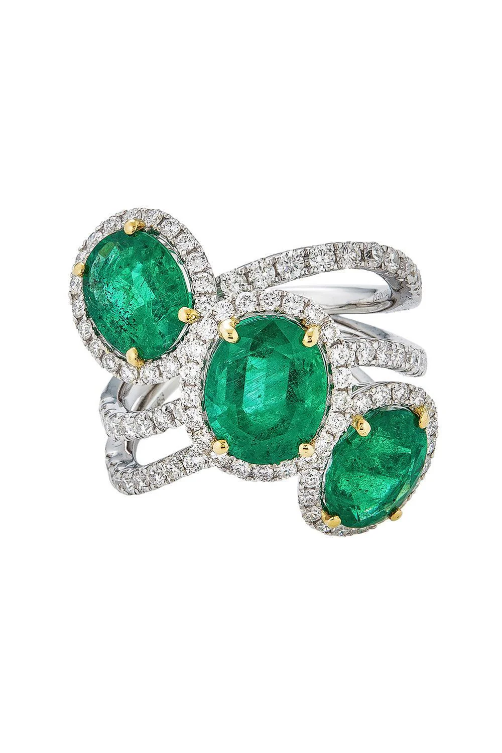 Diamond Emerald Oval Ring