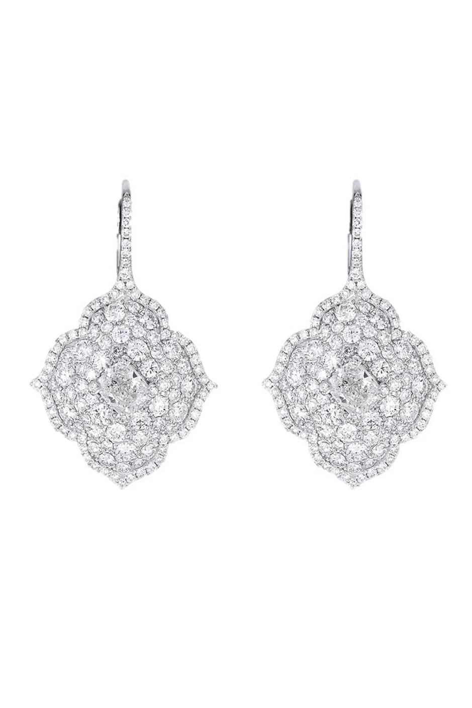 Diamond Floral Earrings