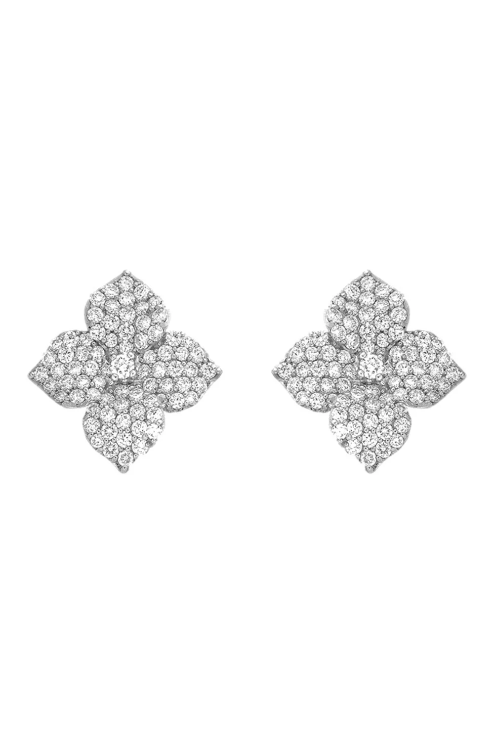 Diamond Small Flower Earrings