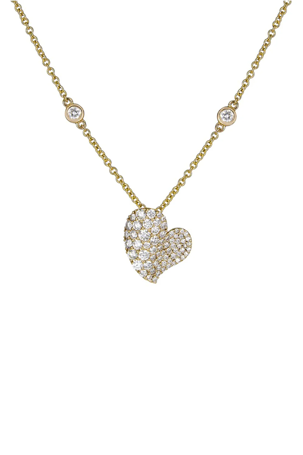 Diamond Small Wave Heart Necklace