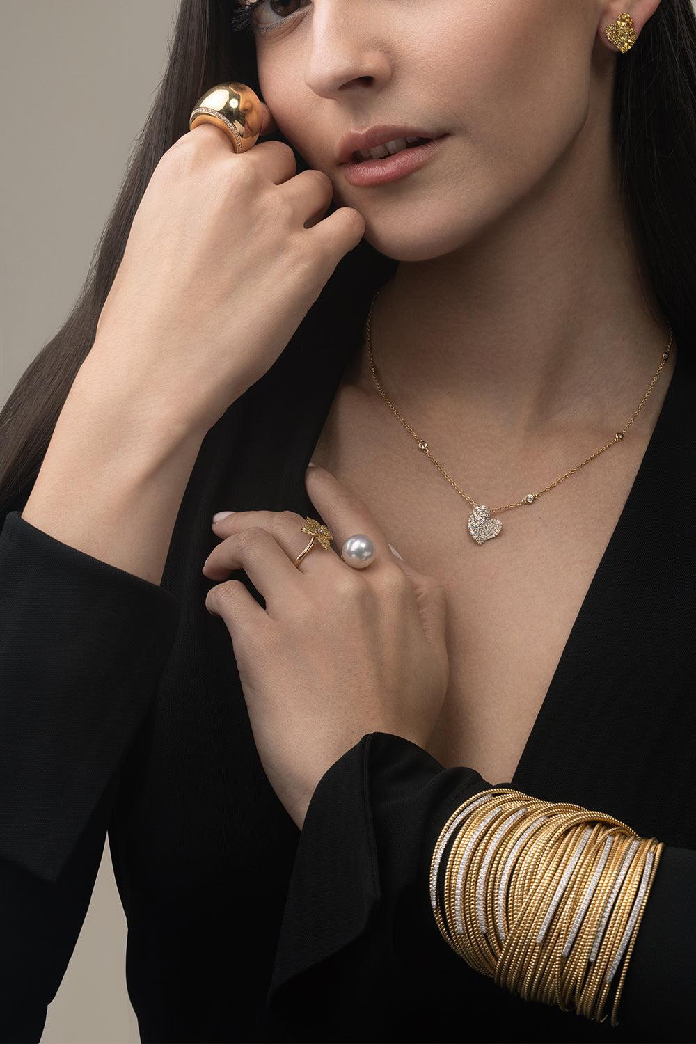 Diamond Small Wave Heart Necklace - Image 2
