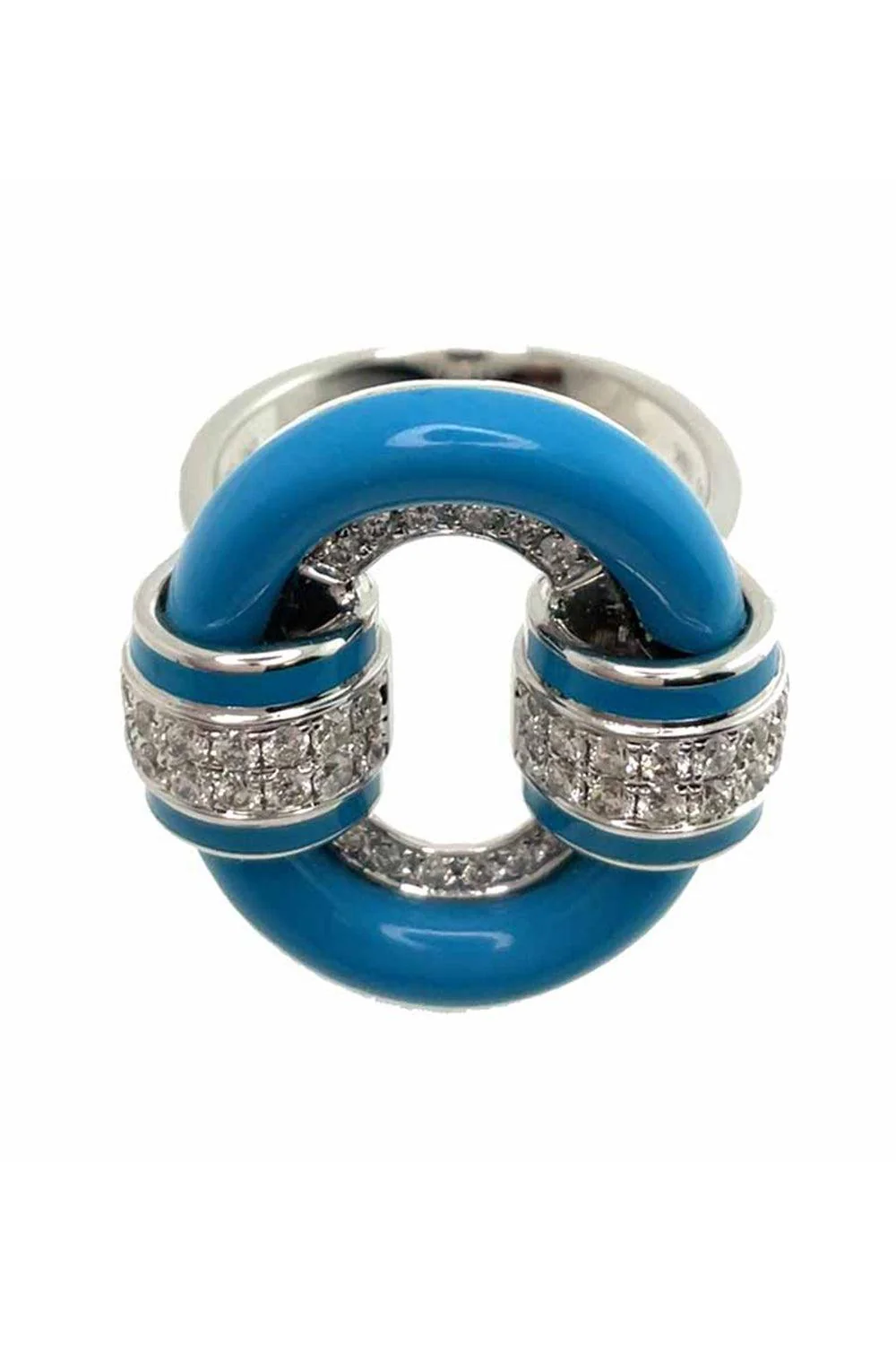 Diamond Turquoise Carved Ring