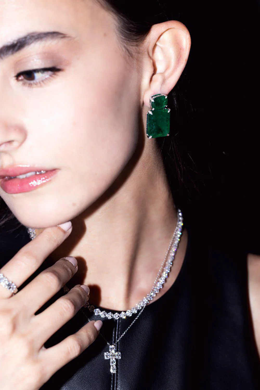 Emerald Mismatch Earrings - Image 3