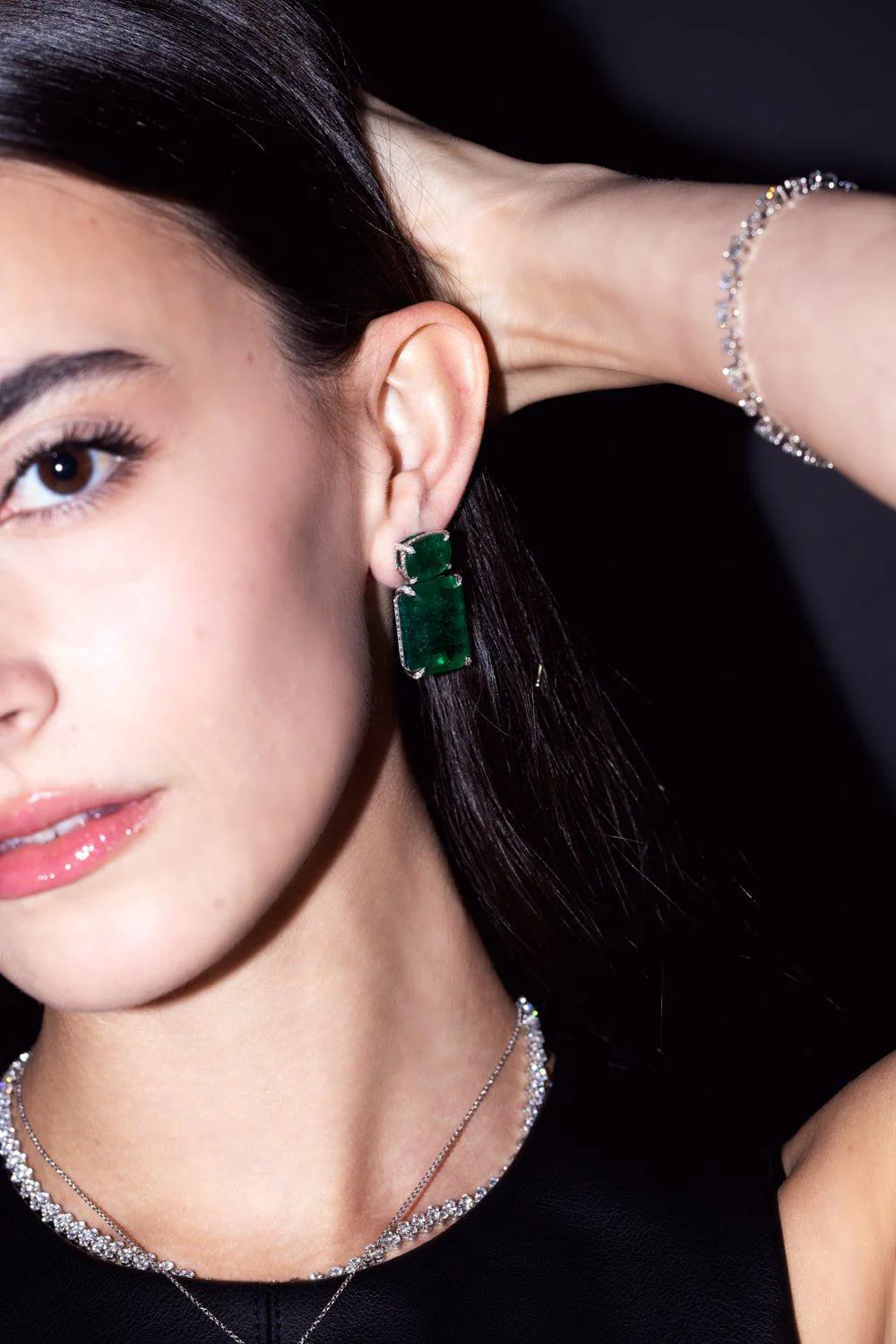 Emerald Mismatch Earrings - Image 4