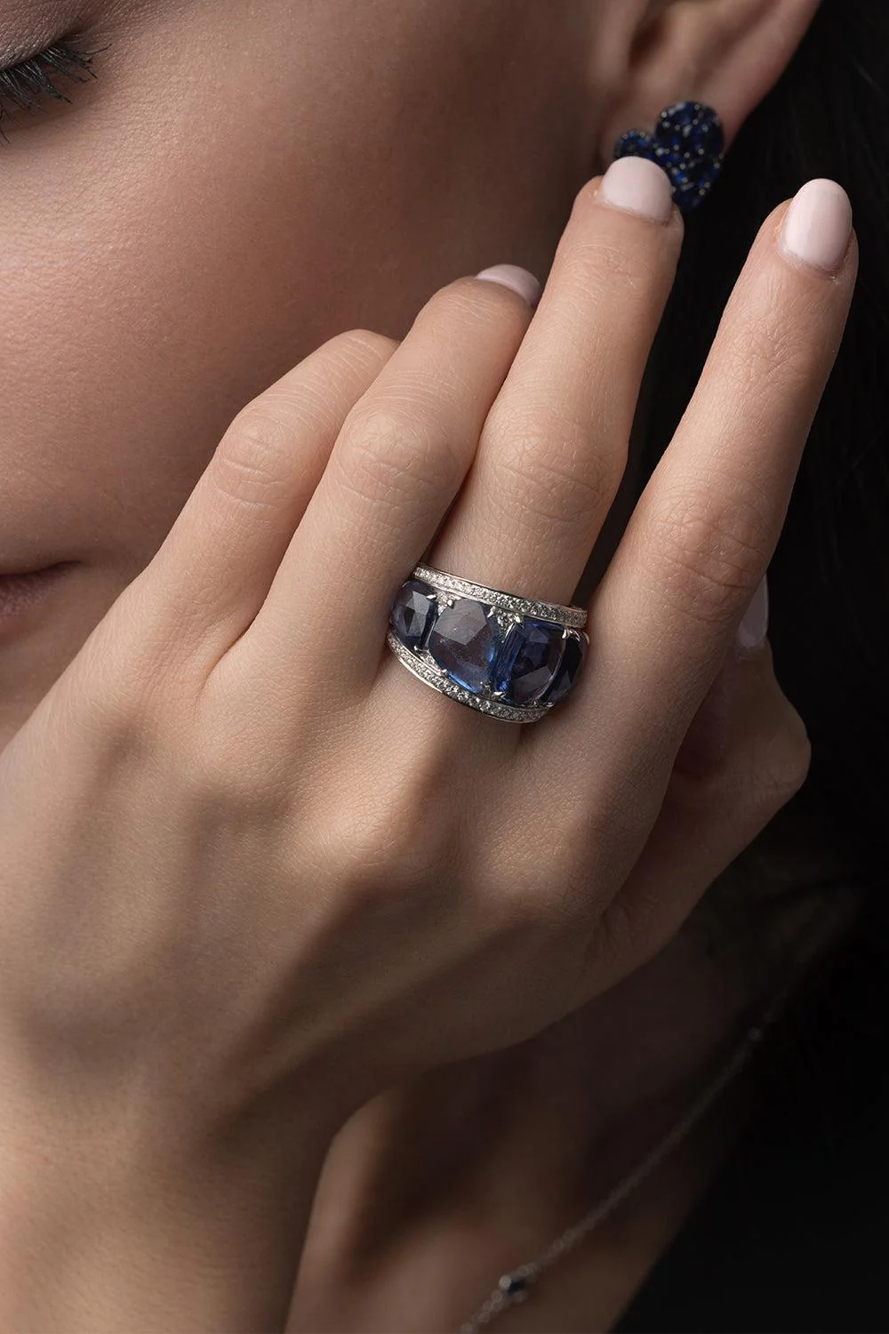 Fancy Shape Blue Sapphire Band - Image 3