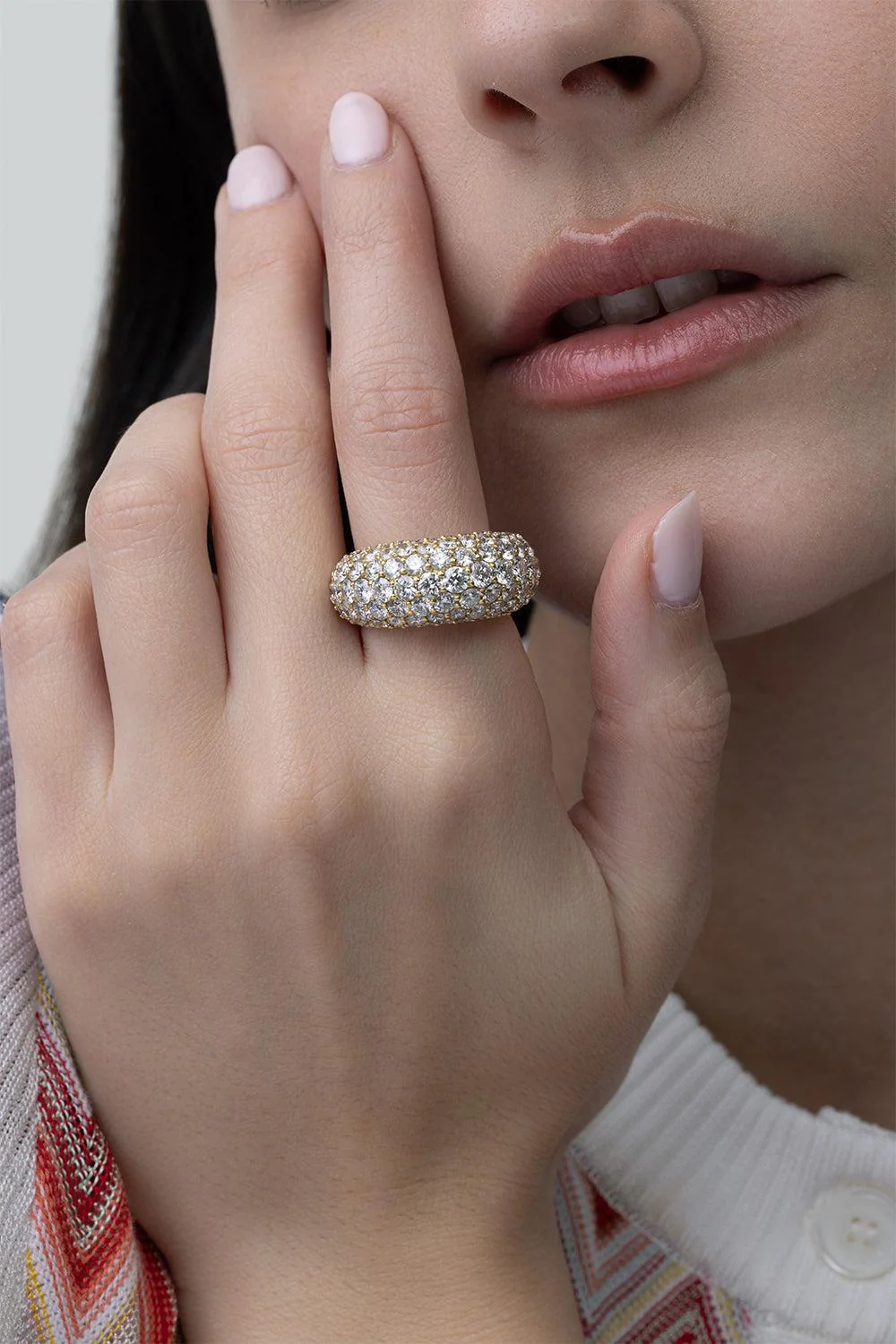 Full Diamond Dome Ring - Image 2