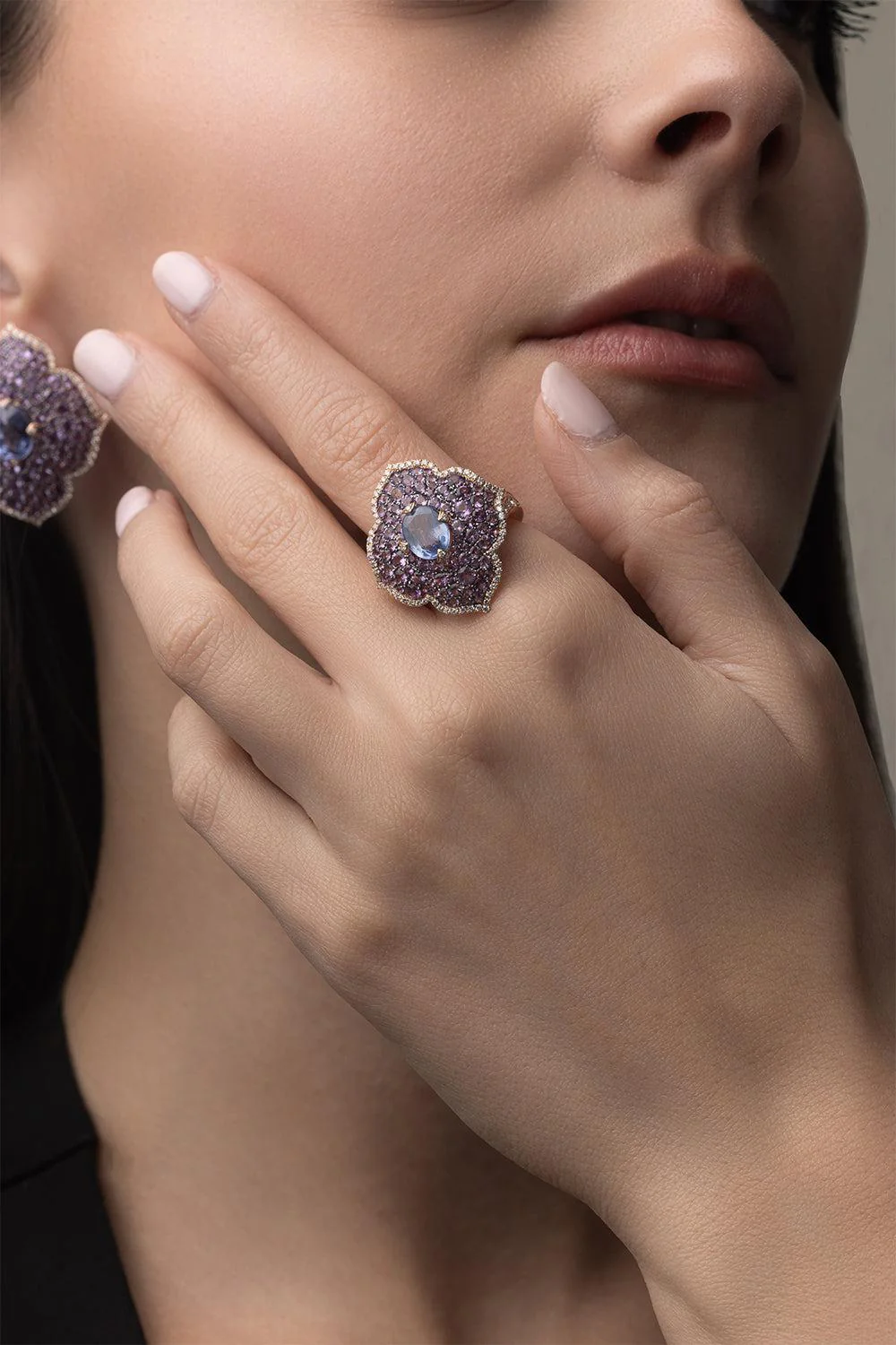 Large Pasha Sapphire Amethyst Ring - Image 2