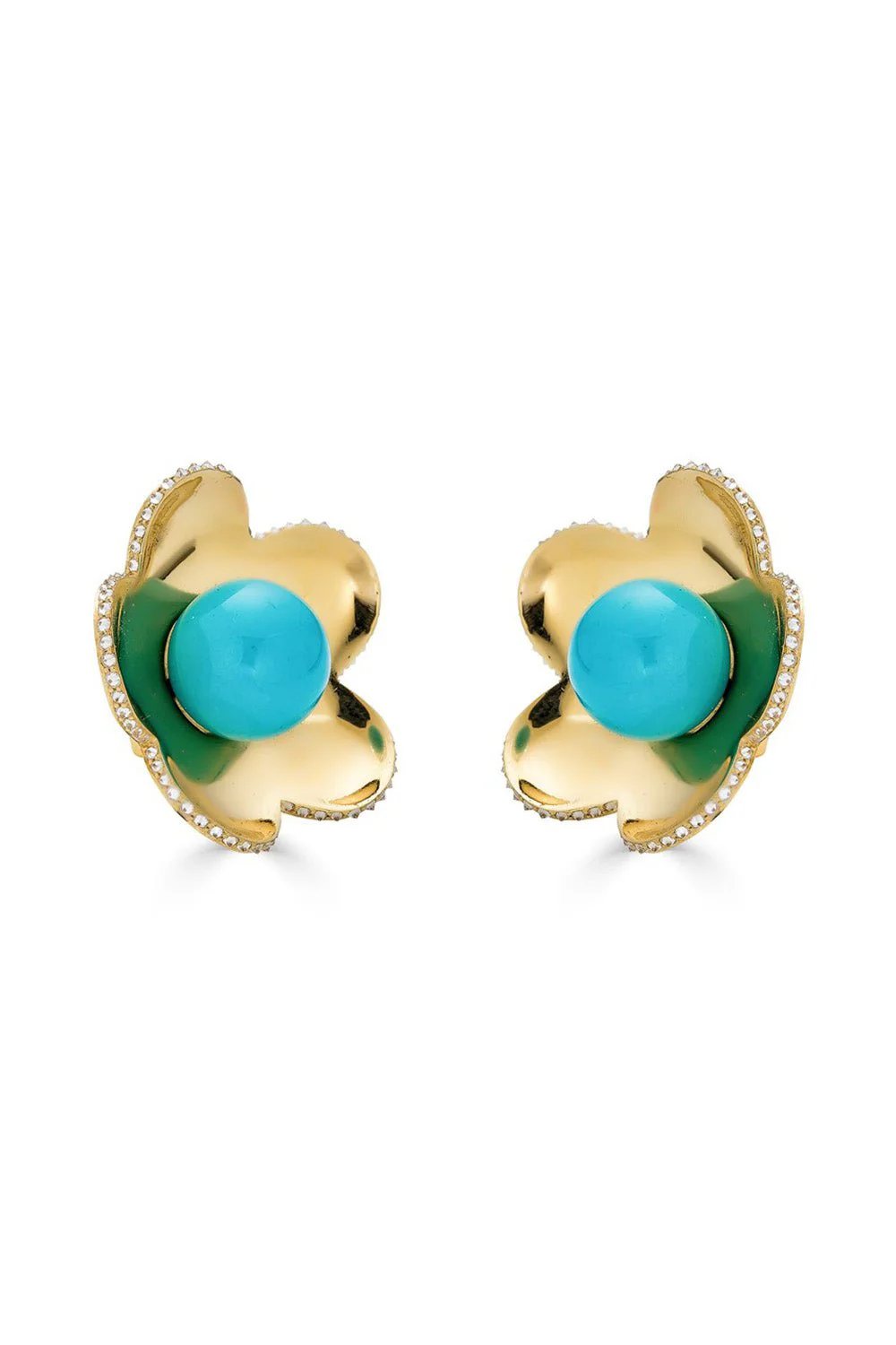 Large Turquoise Cinque Earrings