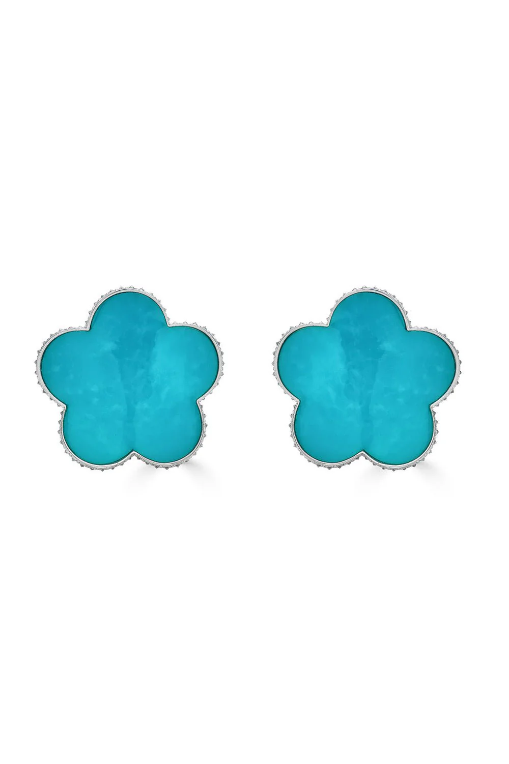Large Turquoise Flower Earrings