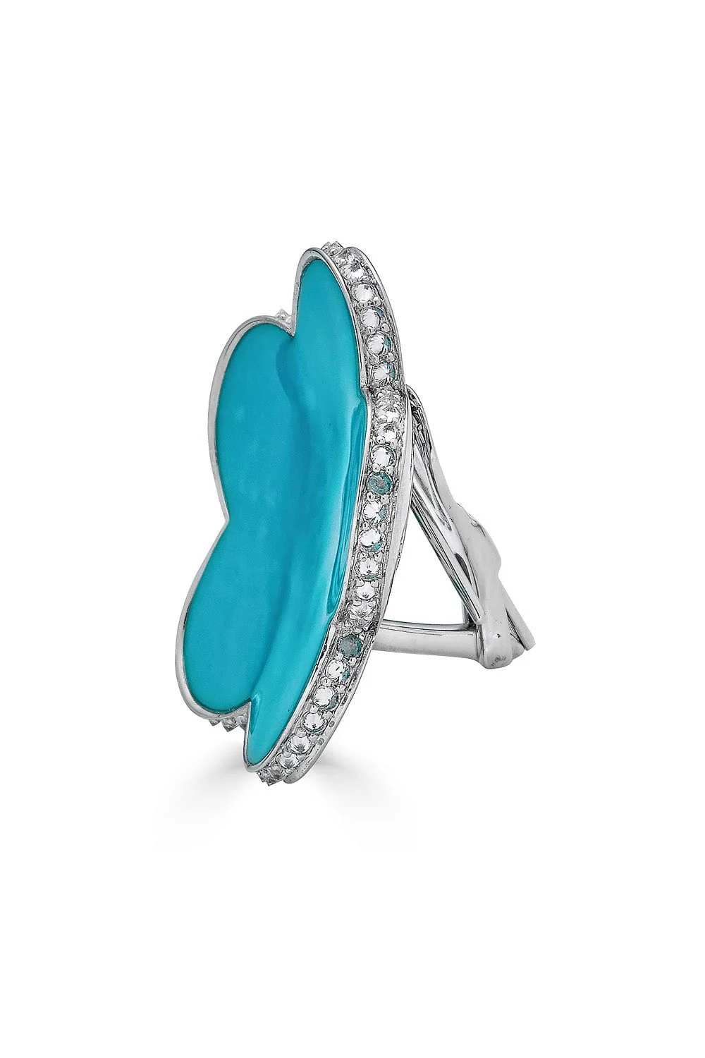 Large Turquoise Flower Earrings - Image 5
