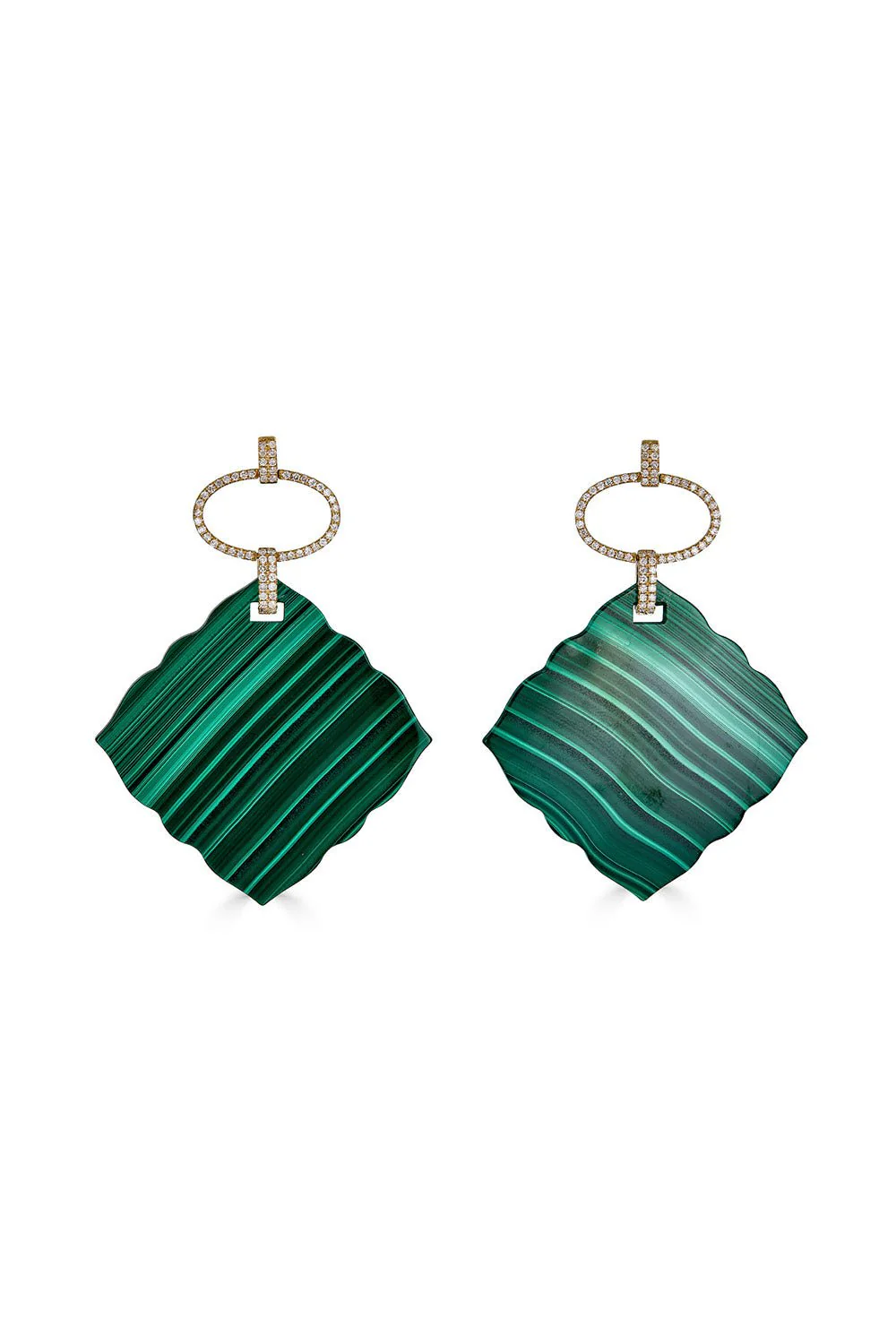 Malachite Slice Earrings