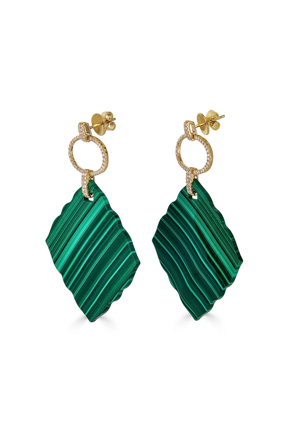 Malachite Slice Earrings - Image 4
