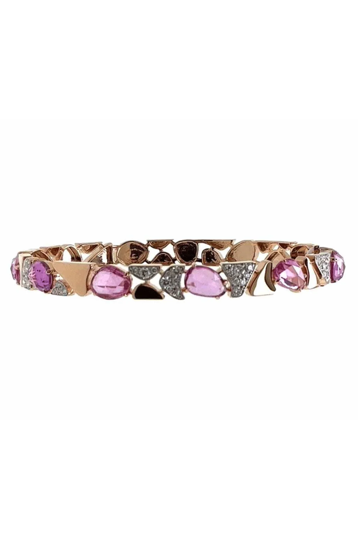 Pink Sapphire Freeform Bangle Bracelet