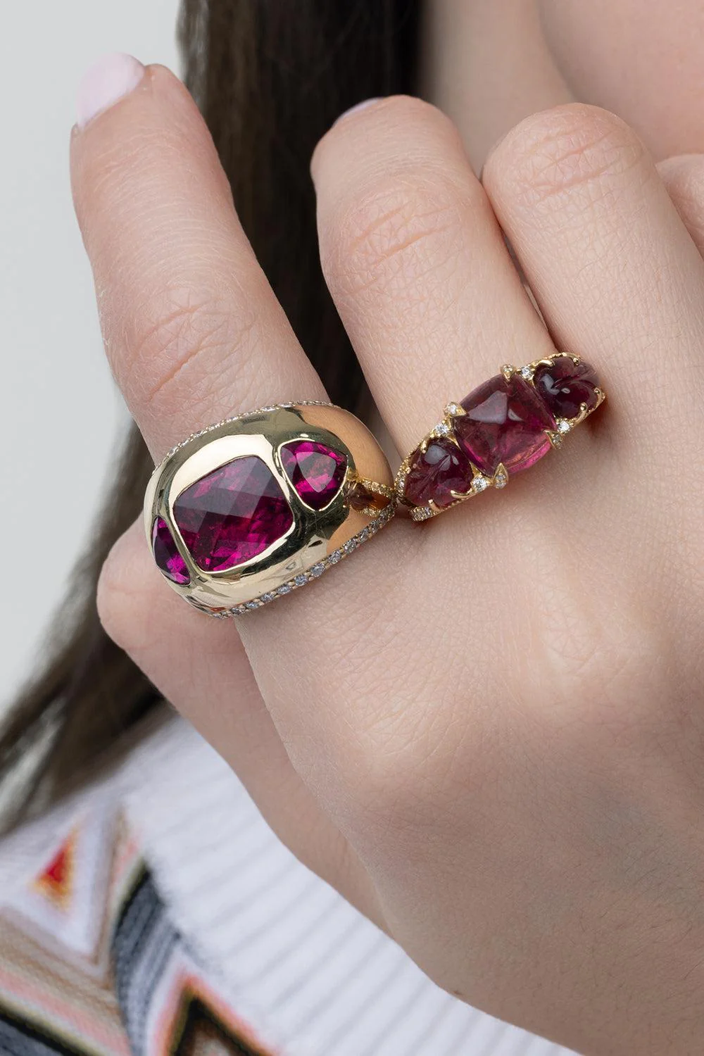 Pink Tourmaline Sugarloaf Ring - Image 2